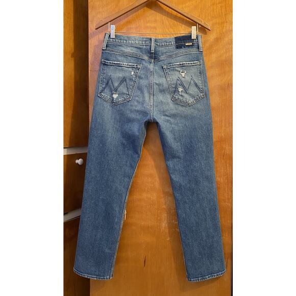 Mother High Waisted Rider Ankle Far Beyond The Sky Distressed Jeans Size 30 - Picture 6 of 12